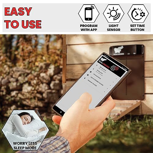 RUN-CHICKEN Door (Brown) Automatic Chicken Coop Door Opener with Timer