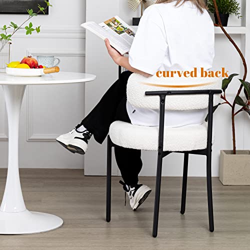 DYHOME White Dining Chairs Set of 4, Mid-Century Modern Dining Chairs, Kitchen Dining Room Chairs