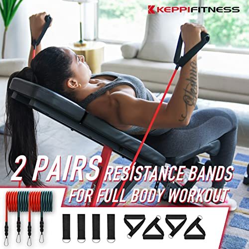 Keppi Adjustable Weight Bench, Foldable Workout Bench Press for Full Body Strength Training