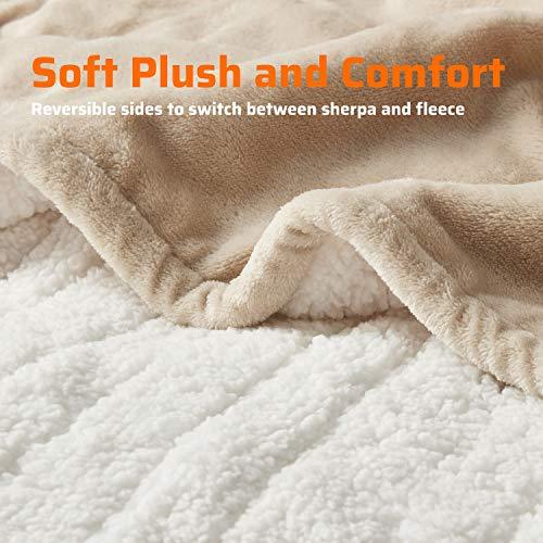 Sherpa Soft Dual Control Electric Blanket King Size, Heating Blankets | Washable