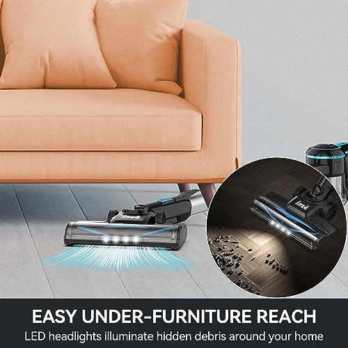 INSE Cordless Vacuum Cleaner, 6-in-1 Rechargeable Stick Vacuum with 2200 mAh Battery