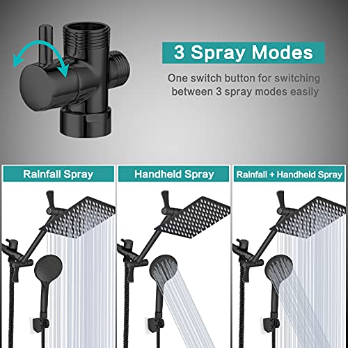 Shower Head, 8‘’ High Pressure Rainfall Shower Head/Handheld Shower Combo