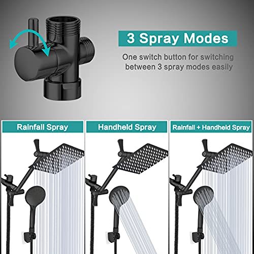 Shower Head, 8‘’ High Pressure Rainfall Shower Head/Handheld Shower Combo