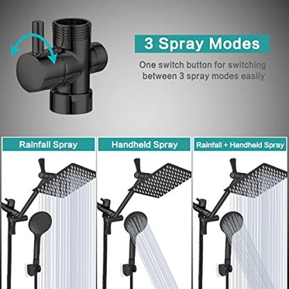 Shower Head, 8‘’ High Pressure Rainfall Shower Head/Handheld Shower Combo