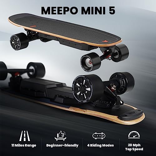 MEEPO Electric Skateboard, 28 MPH Top Speed, 330 LBS Load Capacity with Remote