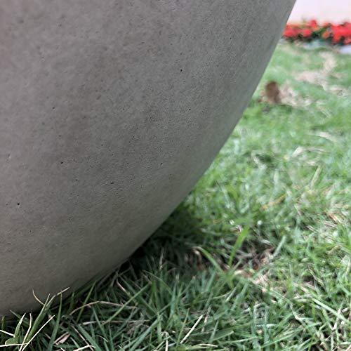 Kante RC0050C-C80021-2 Lightweight Durable Modern Round Outdoor Planter, 18" x 18" x 17"