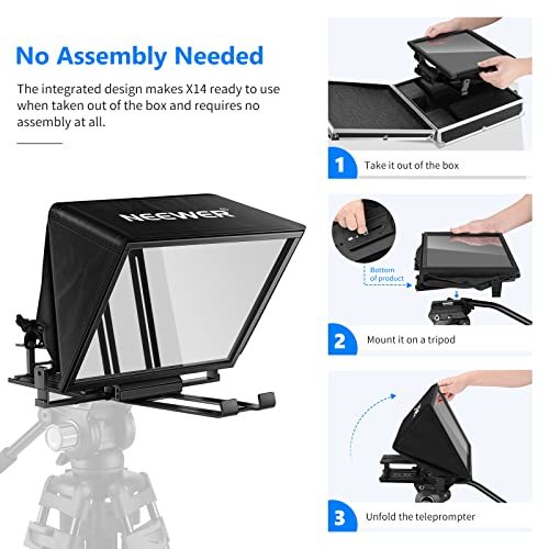 NEEWER Teleprompter X14 with RT-110 Remote & APP Control with iPad Android Tablet, Smartphone