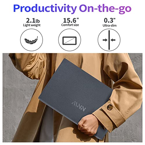 MNN Portable Monitor 15.6inch FHD 1080P Laptop Monitor USB C HDMI Gaming Ultra-Slim IPS Display