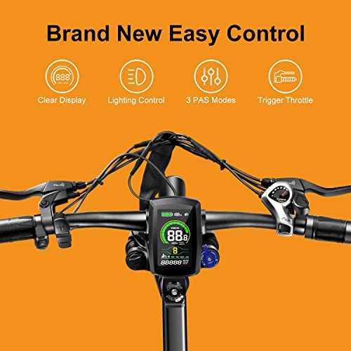 Jasion Electric Mountain Bike for Adults with 360Wh Removable Battery, 40Miles 20MPH