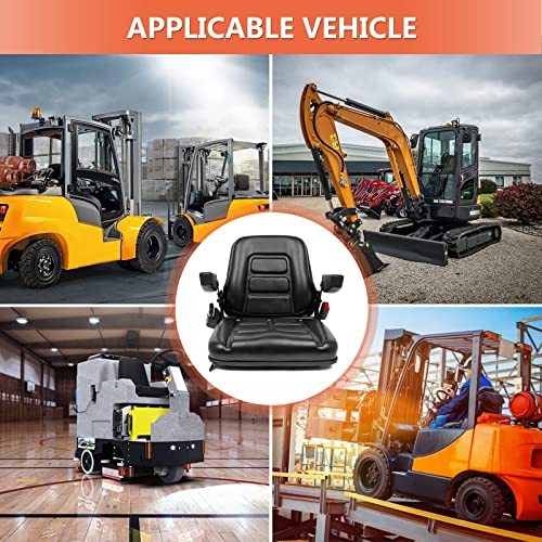 Universal Fold Down Forklift Seat, Micro Switch, Armrest And Safety Belt, for Tractor