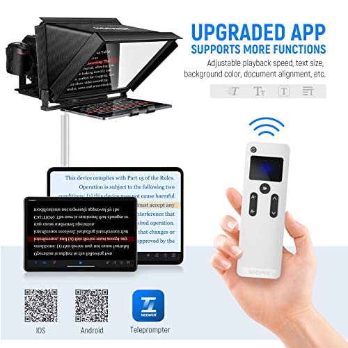 Neewer X12 Aluminum Alloy Teleprompter for iPad Tablet Smartphone DSLR Cameras with Remote Control