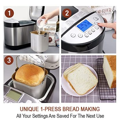 KITCHENARM 29-in-1 SMART Bread Machine with Gluten Free Setting Bread Maker Machine