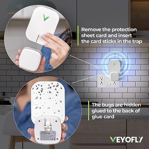 VEYOFLY Flying Insect Trap, Fruit Fly Traps for Indoors, (Pack of 2 - White)