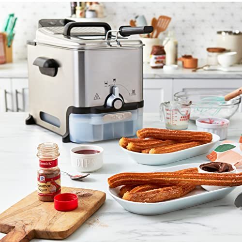 T-Fal Ultimate Steel Deep Fryer with Basket 3.5 Liter Oil and 2.6 Pound Food Capacity