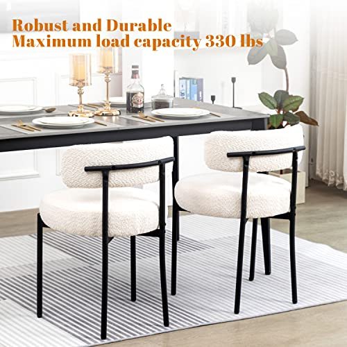DYHOME White Dining Chairs Set of 4, Mid-Century Modern Dining Chairs, Kitchen Dining Room Chairs