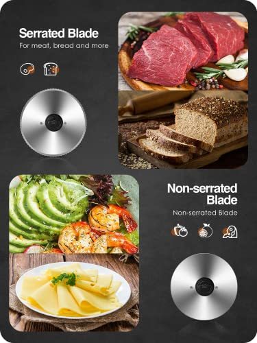 Meat Slicer 200W Electric Deli Food Slicer with 2 Removable 7.5" Stainless Steel Blade