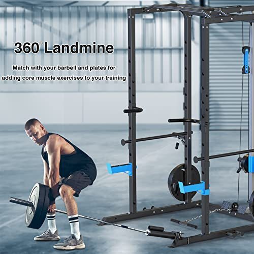 ULTRA FUEGO Power Cage, Multi-Functional Power Rack with J-Hooks, Dip Handles