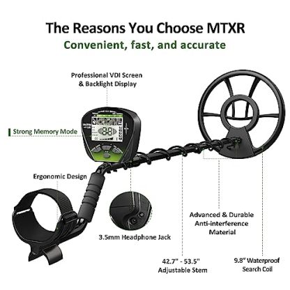 DR.ÖTEK Metal Detector for Adults Professional, Gold Metal Detector, Pinpoint & Exclusive Memory Mode