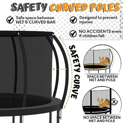 JUMPZYLLA Recreational Trampoline with Enclosure and Ladder, Galvanized Anti-Rust Coating