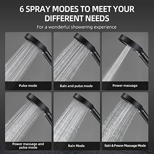 Cobbe Filtered Shower Head with Handheld, High Pressure 6 Spray Mode Showerhead