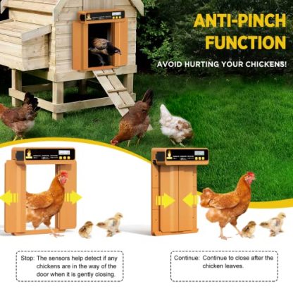 Chickcozy Automatic Chicken Coop Door Opener with Timer, Programmable Light Sensor, Battery Powered LCD Screen