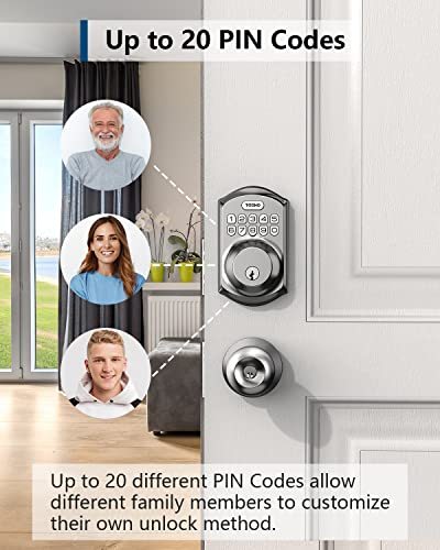 TEEHO TE001 Keyless Entry Door Lock with Keypad - Smart Deadbolt Lock for Front Door