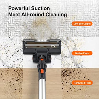 INSE Cordless Vacuum Cleaner, 6-in-1 Rechargeable Stick Vacuum, 45mins Runtime