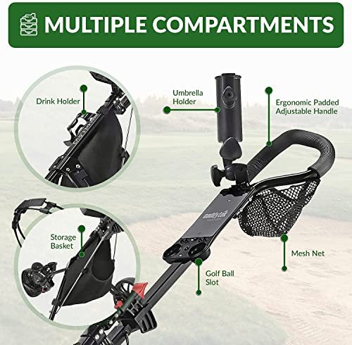 Caddytek CaddyLite 11.5 V3 3 Wheel Golf Push Cart - SuperLite Deluxe, Lightweight