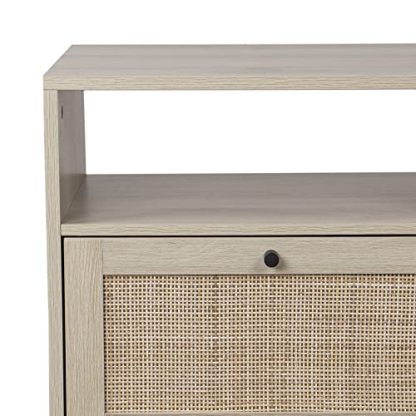 Nathan James Mina Side, End Table Wood Finish & Matte Accents with Storage