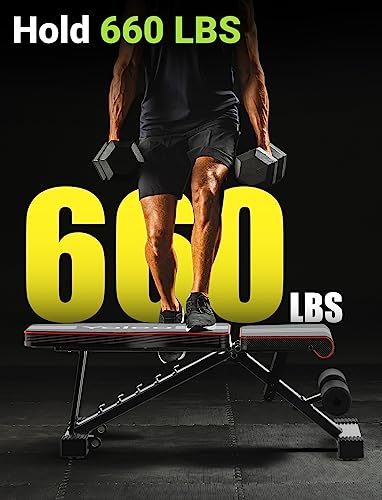 Yoleo Adjustable Weight Bench for Full Body Workout, Foldable Bench Press Bench
