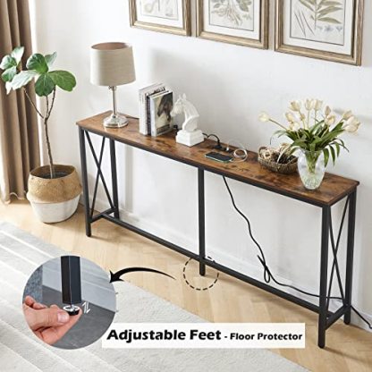 SUPERJARE 70 Inch Console Table with 2 Outlet and 2 USB Ports