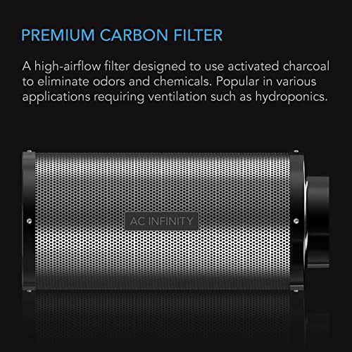 AC Infinity Air Carbon Filter 12" with Premium Australian Virgin Charcoal, for Inline Duct Fan
