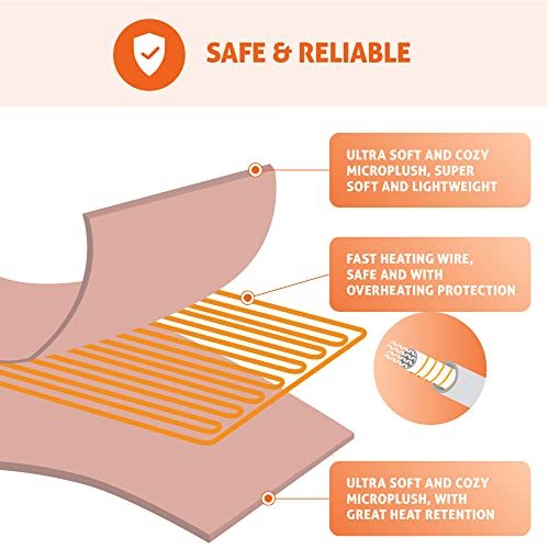 Degrees of Comfort Electric Blanket King Size, Heated Blanket for Bed, Dual Control