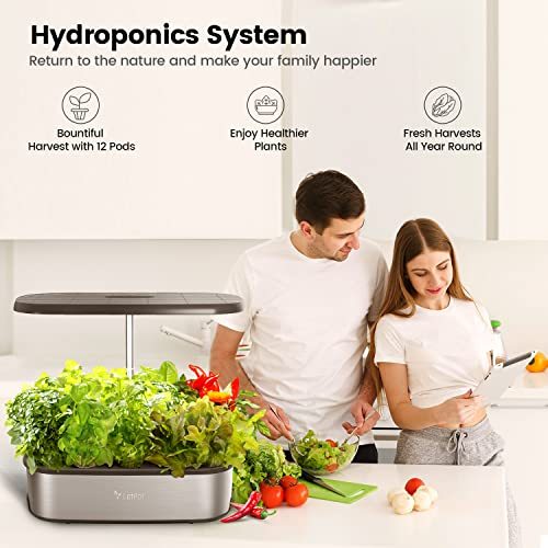 LetPot LPH-SE Hydroponics Growing System, 12 Pods Smart Herb Garden Kit Indoor