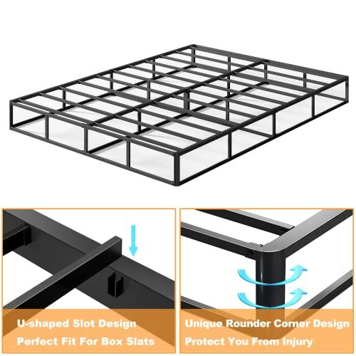 THEOCORATE 7 Inch Box Spring Queen, Metal High Profile Spring, Heavy Duty Mattress Foundation
