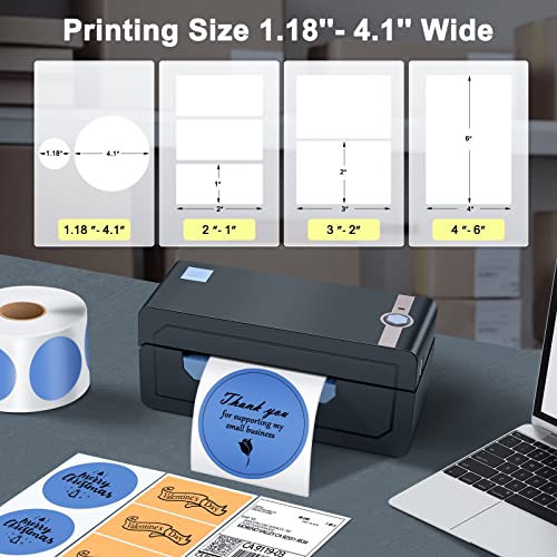 JADENS Bluetooth Thermal Shipping Label Printer – Wireless 4x6 Shipping Label Printer