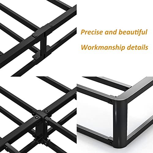 Aardhen 9 Inch High Profile King Box Spring Strong Metal Frame Mattress Foundation