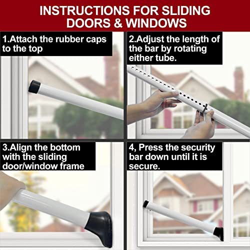 AceMining Upgraded Door Security Bar & Sliding Patio Door Security Bar