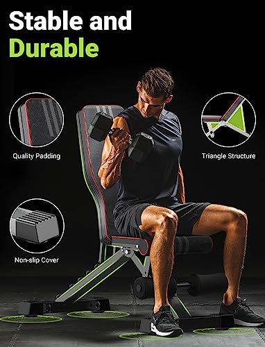 Yoleo Adjustable Weight Bench for Full Body Workout, Foldable Bench Press Bench