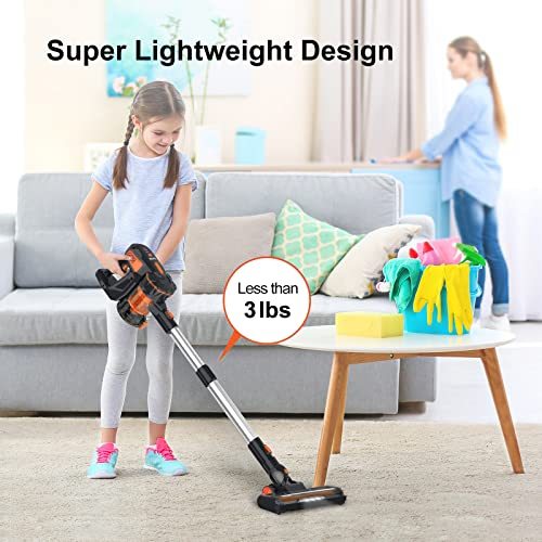 INSE Cordless Vacuum Cleaner, 6-in-1 Rechargeable Stick Vacuum, 45mins Runtime
