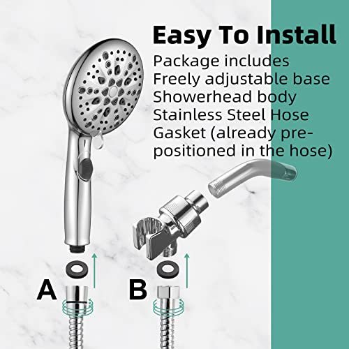 Cobbe High Pressure 9 Functions Shower Head with handheld - Luxury Modern Chrome Look
