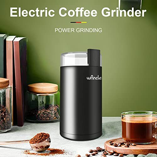 Wancle Electric Coffee Grinder, Quiet Spice Grinder, One Touch Coffee Mill for Beans