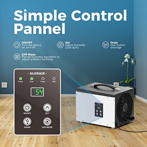 ALORAIR Crawl Space/Basement Dehumidifier 70 Pint Dehumidifier with Drain Hose