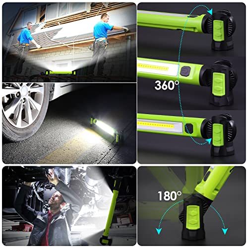 Work Light, 2500LM Bright LED Work Lights, 5200mAh Rechargeable Magnetic Underhood Work Light