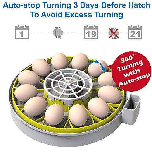 KEBONNIXS 12 Egg Incubator with Humidity Display, Egg Candler, Automatic Egg Turner