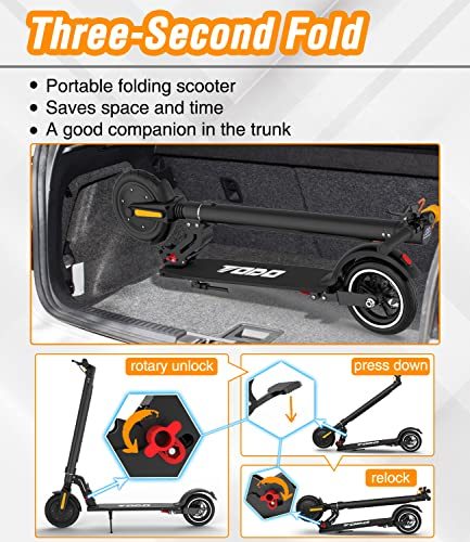 TODO Foldable Electric Scooter for Adults, Max 15MPH, 8.5" Solid Tires