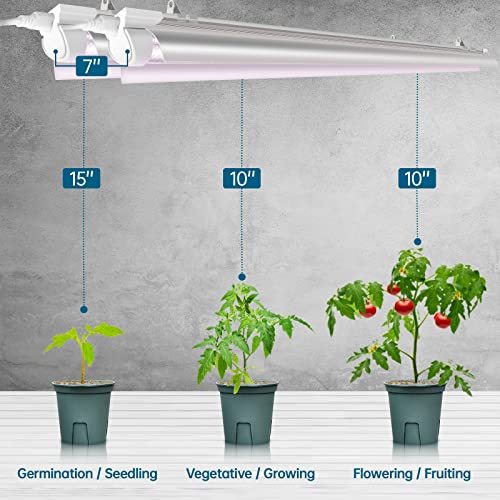 Barrina 4FT T8 Plant Grow Light, Full Spectrum, LED Growing Lamp Fixture, 6-Pack