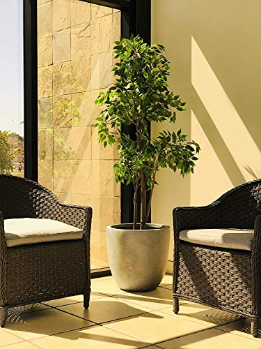 Kante RC0050C-C80021-2 Lightweight Durable Modern Round Outdoor Planter, 18" x 18" x 17"
