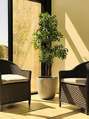 Kante RC0050C-C80021-2 Lightweight Durable Modern Round Outdoor Planter, 18" x 18" x 17"