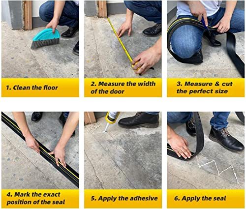 Jin&Bao Universal Garage Door Threshold Seal Strip 20FT Kit, Bottom Waterproof Rubber